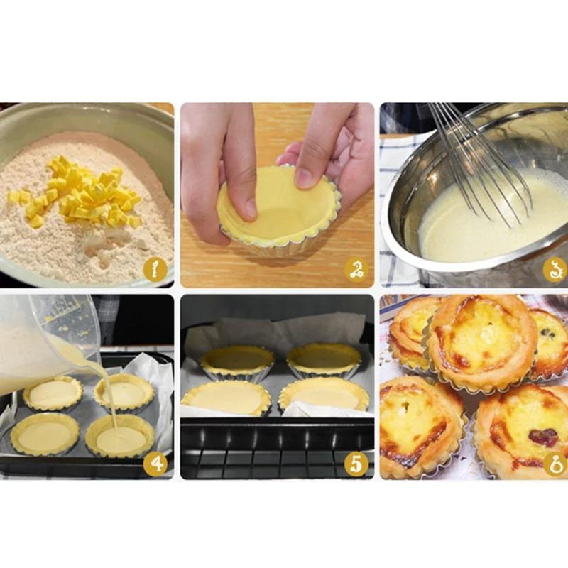 Reusable Baking Molds for Egg Tarts Cookies Puddings Non-Stick Easy To Clean Professional Pastry Tools Baking Accessories