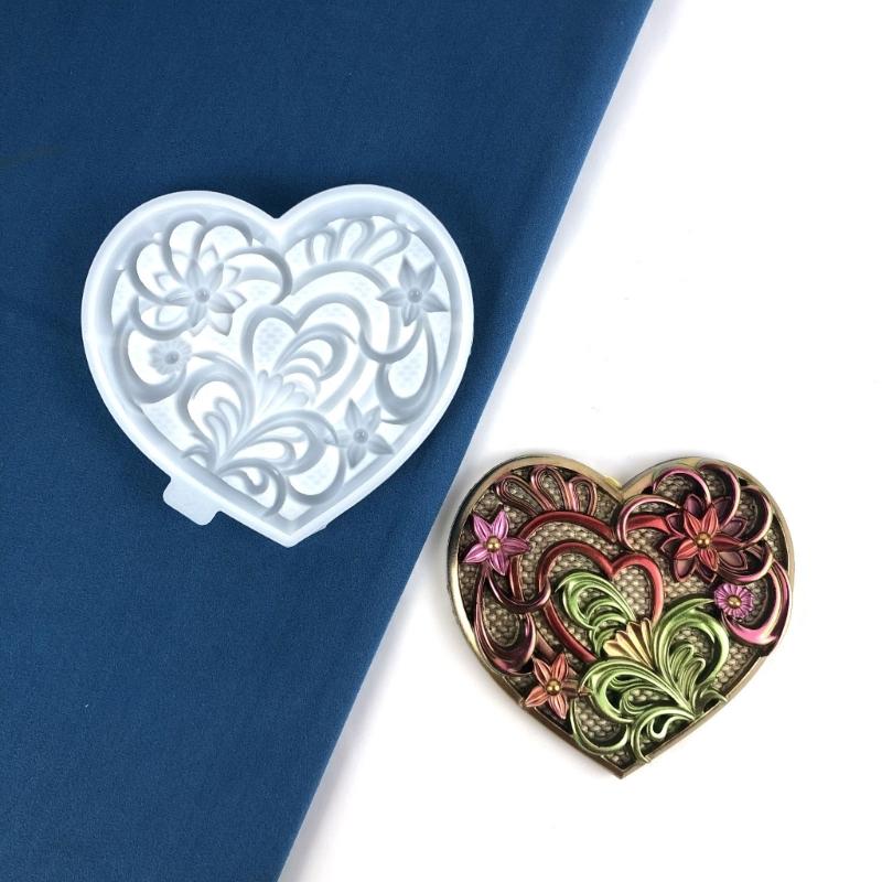Creative Heart Shaped Flower Silicone Mold Easy To Use for Handmade Soap, Resin, and Cake Decoration DIY Craft Too