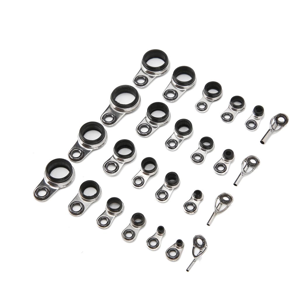 25 In 1 Set Universal Rock Casting Tackle Fishing Rod Guides Line Rings Top Tips