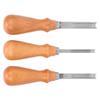 3pcs Leather Edger Professional Trimming Working Kit with Wooden Handle for DIY Craft Leather Cutting