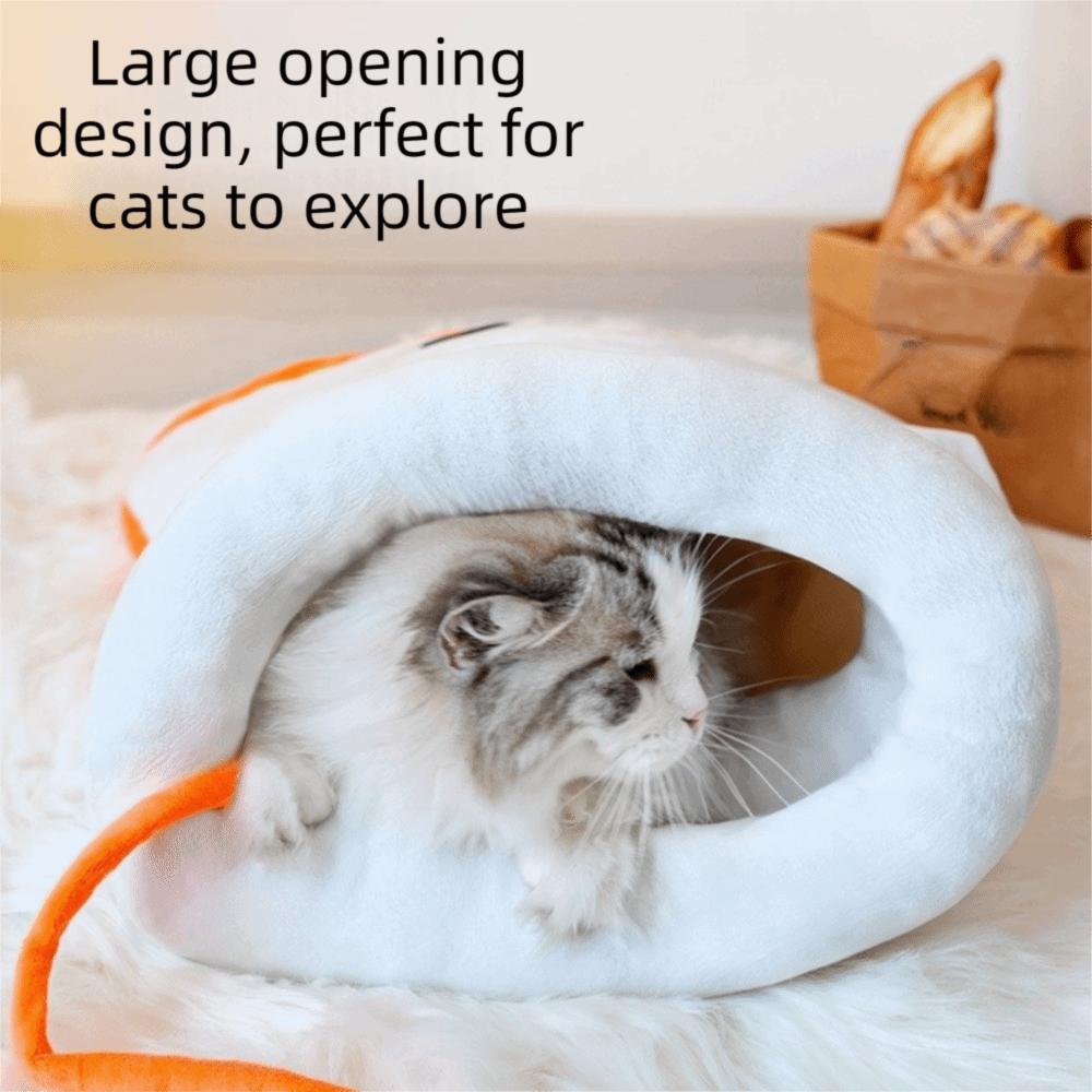 Cat Cave House Plush Warm Goose Shaped Pet Nest Semi-Enclosed Soft Cat Cave Bed Windproof Comfortable Pet Sofa Bed Winter