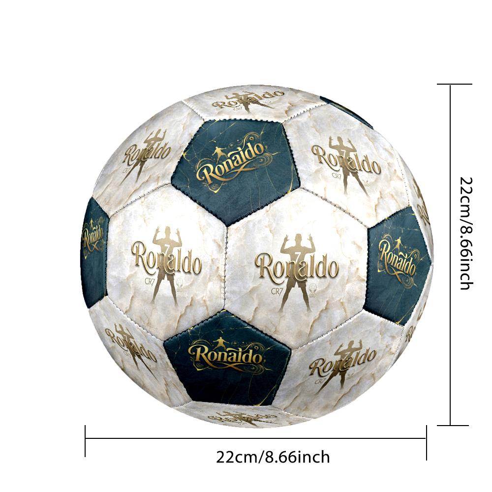 Ronaldo's Golden Marble Ronaldo Soccer Ball Size 5 Football Machine Sewn Indoor/Outdoor Training and Matches Unique Gift for Soccer Lovers