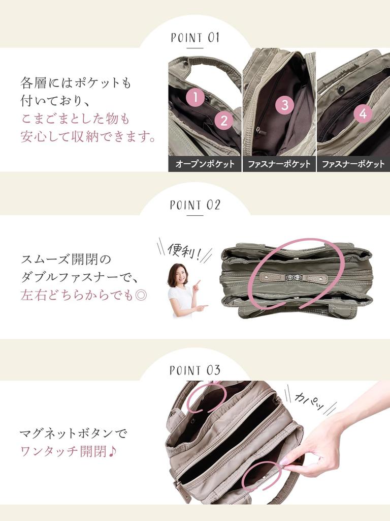 Encore Mini Tote Bag for Women, High-Quality Mini Tote, Small, 2-Way Shoulder Bag, Lightweight, Functional, Easy to Use, Lunch Bag, Commuter Bag,