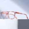 Fashionable Black Square Anti Blue Light Reading Glasses Spring Leg TR90 Presbyopia Glasses Customizable 0 to +600
