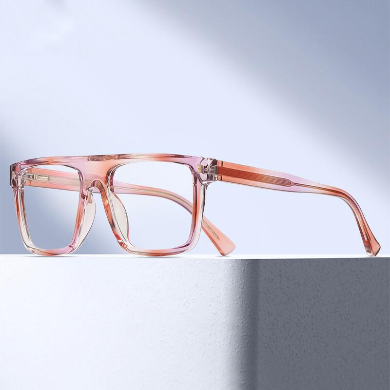 Fashionable Black Square Anti Blue Light Reading Glasses Spring Leg TR90 Presbyopia Glasses Customizable 0 to +600