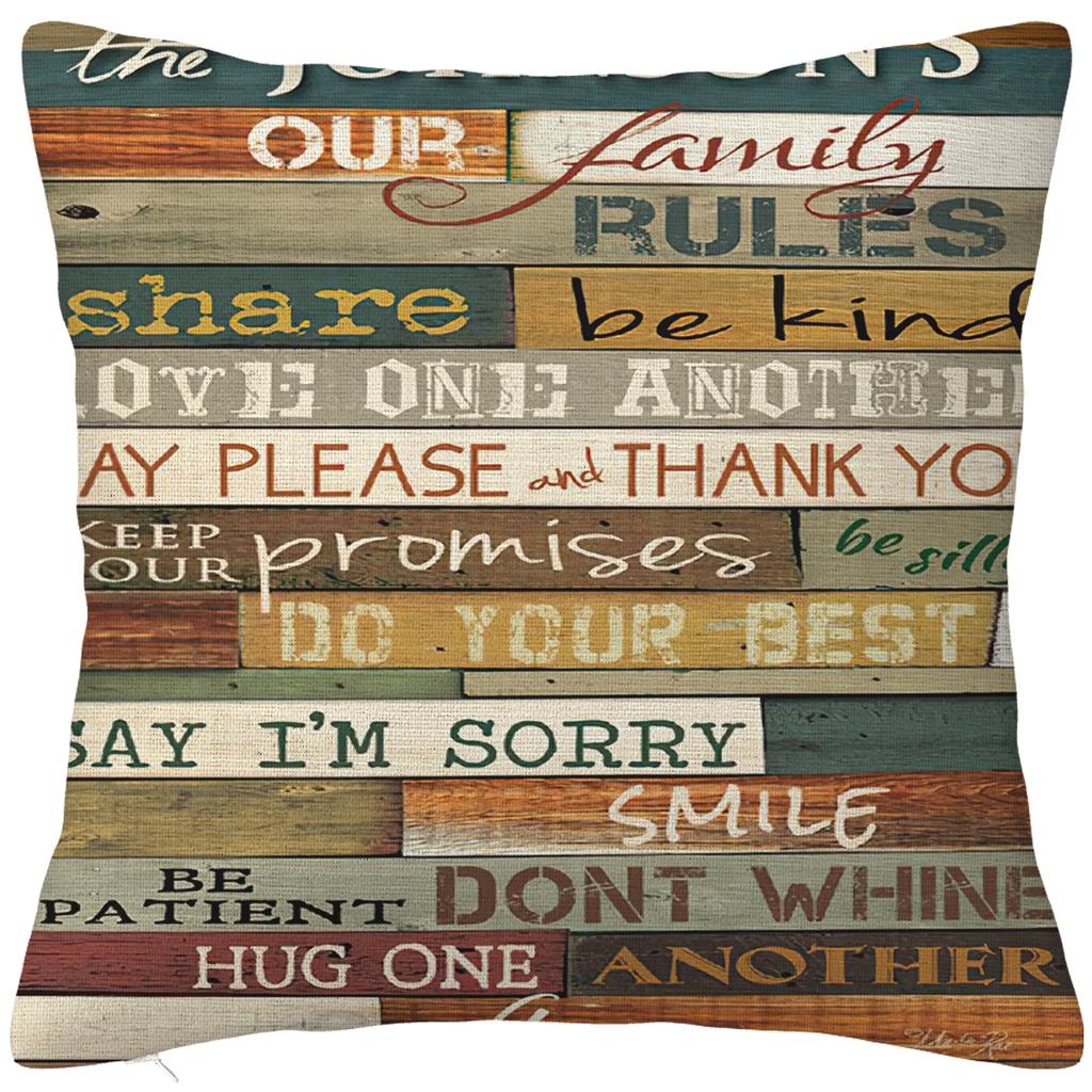 Retro nostalgic style text printed linen pillowcase, living room sofa cushion cover, home decoration throw pillows 40x40
