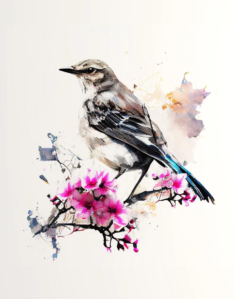 Vögel auf Ästen Aquarellposter Stieglitz Kolibri Krähe Tukan Leinwandgemälde Wandkunst Bild Heimdekor