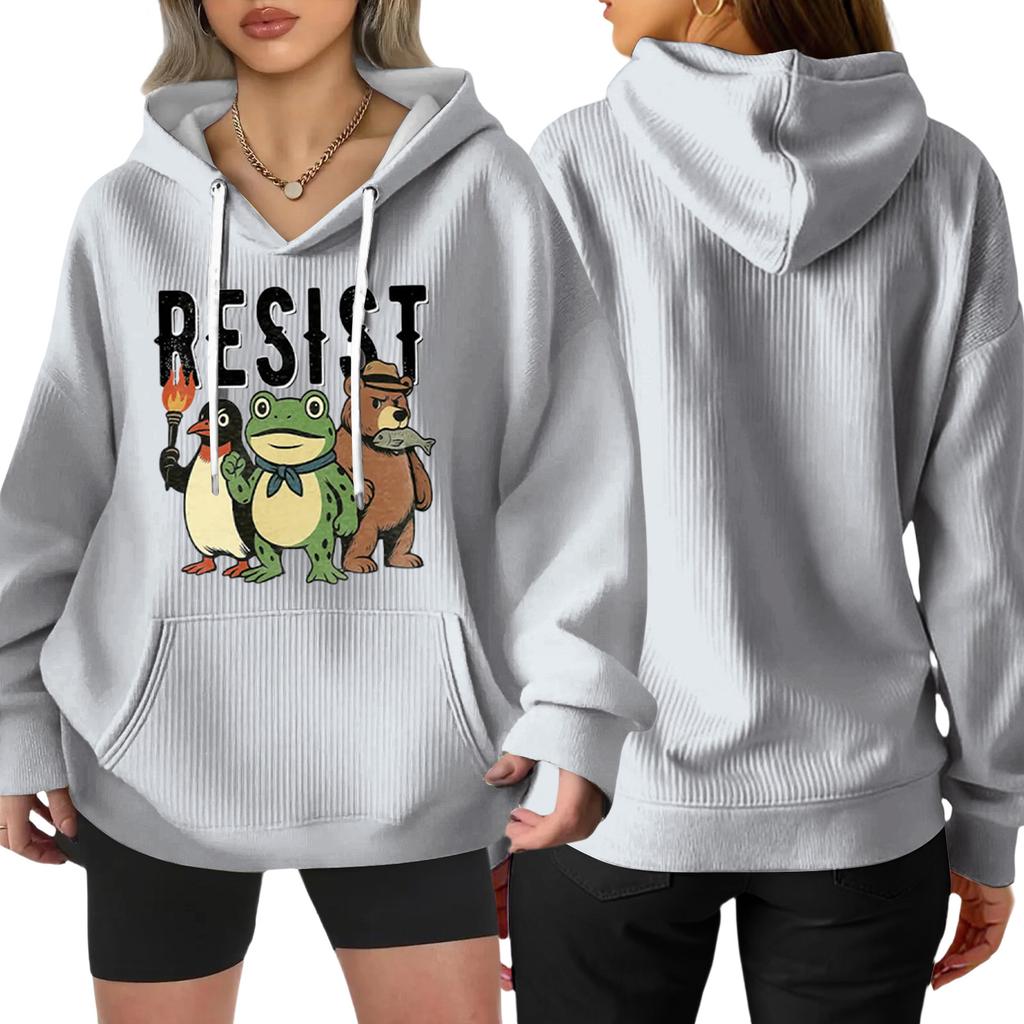 Women's Fashion Casual Long Sleeve Loose Printed Pullover Sports Long Sleeve Sweatshirt