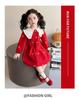 Spring Lace Collar Dress for Girls - Bow Embroidered Princess Skirt