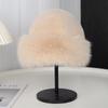 Autumn and winter new plush Mongolian hat windproof warm basin hat thickened imitation leather ear protector bucket hat imitation fox hair