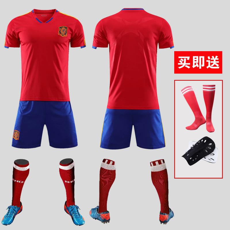 Spain jersey 2010 World Cup retro Torres Iniesta adult children s football jersey set size 16 (height 95-105cm)