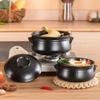 ZISIZ Black Coarse Pottery Korean Drum Pot