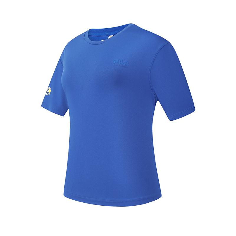 FILA Urban Explore Fashion Simple Sports Training Outdoor Versatile Comfortable Short Sleeve T-Shirt Women Tops Earl-Blue A11W618102FBU