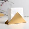 Modern Stainless Steel Triangle Napkin Holder Handicraft Durable Vertical Tissue Holder Stable Storage Tissue Rack Desktop