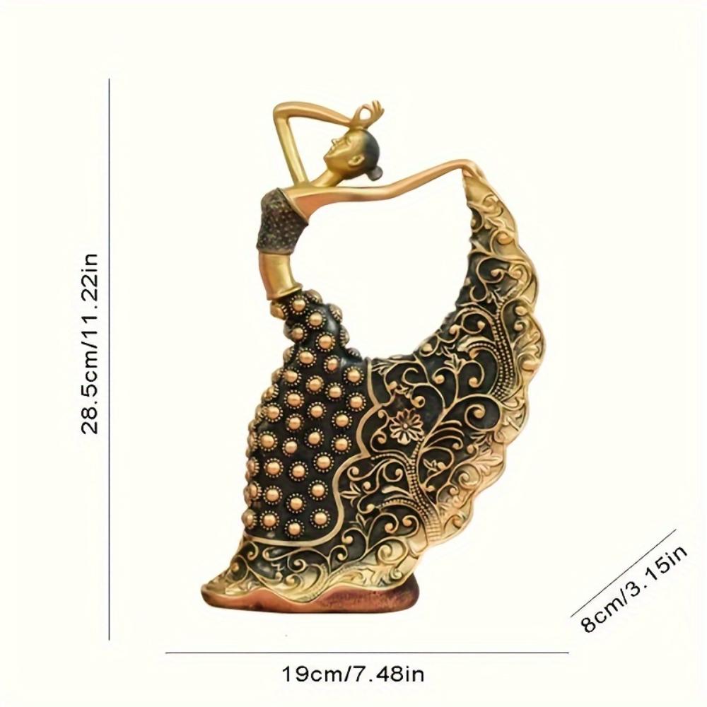 1Pcs Vintage Resin Peacock Dancer Statue, Handmade Craft, Home Decor For Wedding Room Living Room, Christmas Holiday Gift