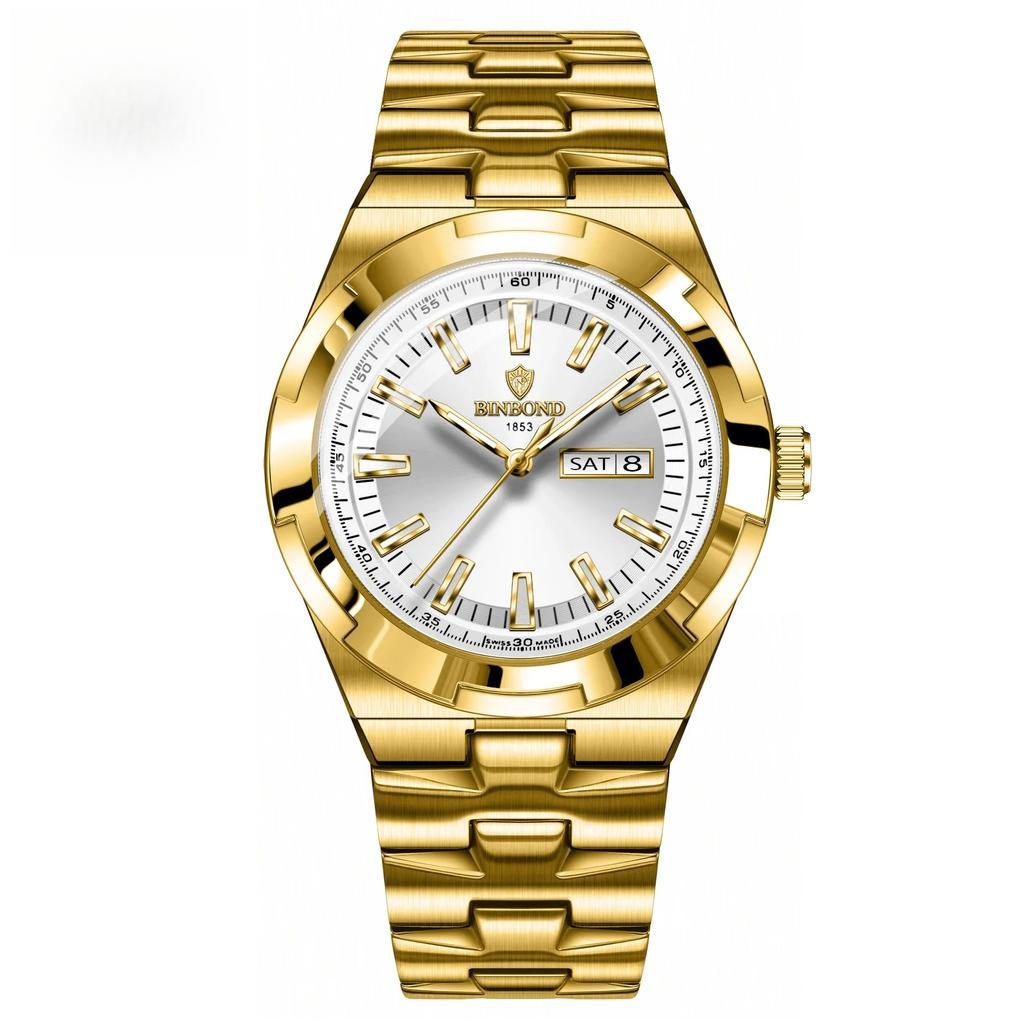 New Luxury Quartz Man Wristwatch Sport Men Watches Waterproof Luminous Date Week Stainless Steel Men's Watch Male Reloj