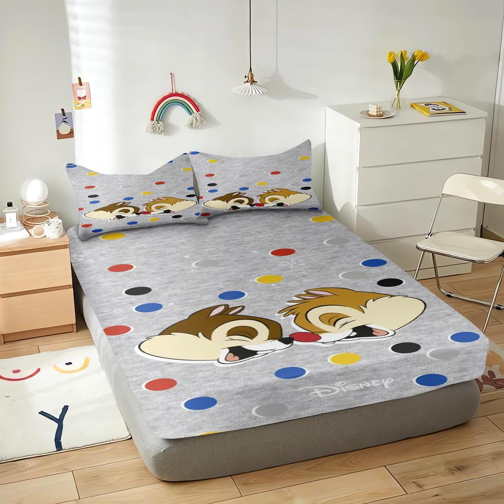 Chip And Dale Cartoon Fitted Sheet Cover For Children Cute Digital Printing Bedding, Coverage, Teenager With Elastic Sheets