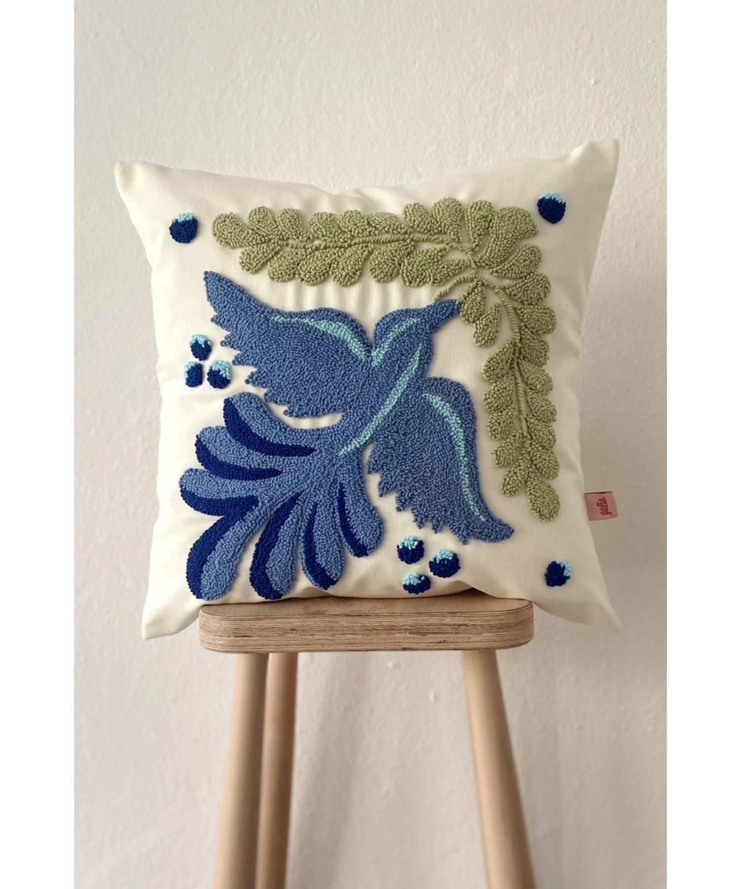 

Чехол на подушку с синей птицей, синий пунш, 45*45 см