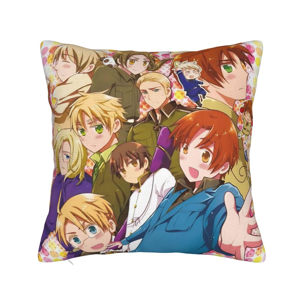 Decorative Pillow Cover Hetalias Axis Powers Merch Chair Throw Pillow Case Cover Zipper Multi Size