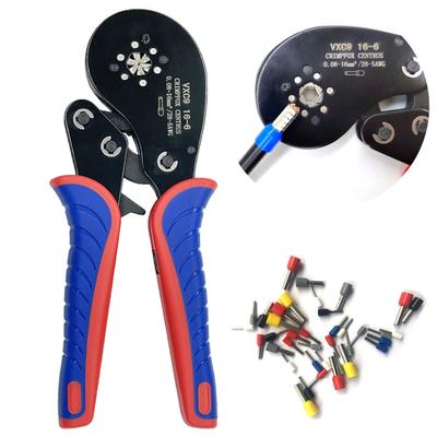 Strumento per crimpare terminali tubolari 0,08-16 mm2  (28-5 AWG ) Pinza per crimpare cavi multifunzione a cricchetto