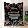 "Bohemian Snake Wall Art: Boho Decor with Flowers"Blanket Flannel Throw Blanket for Sofa, Bed, Travel, Camping, Office, Couch, Chair, And Be