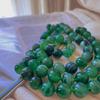 National Style Jadeite Color Large Particles 14Mm Natural Green Chalcedony Agate Necklace Women'S Atmosphere Basic Beads