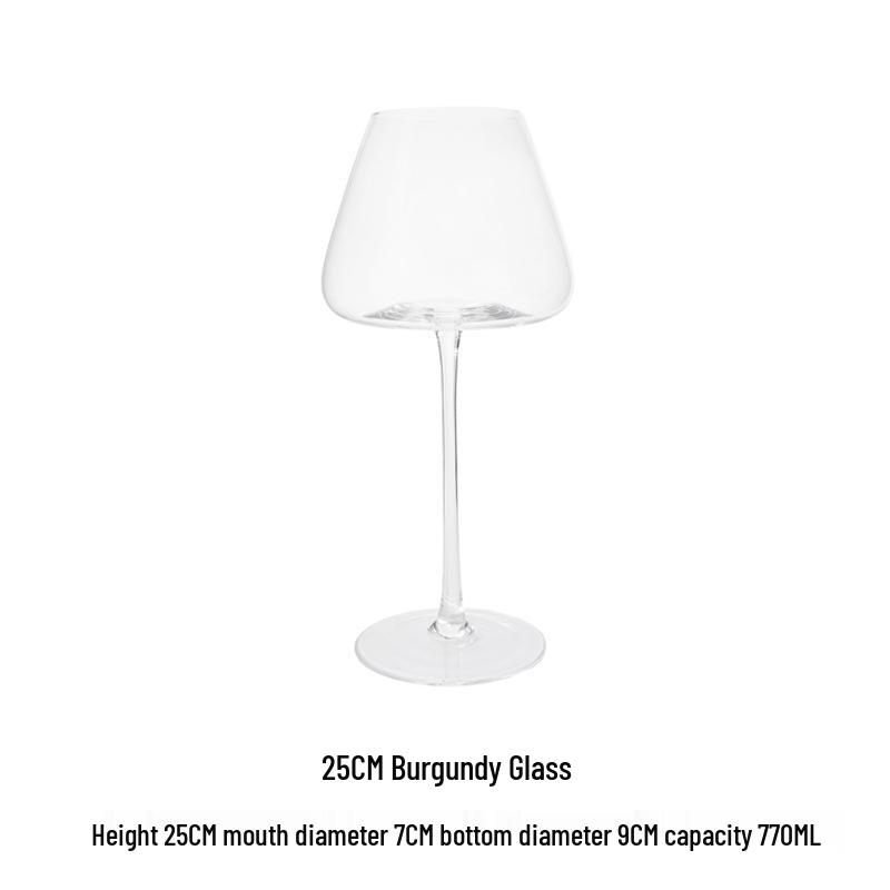 Nordic Red Wine Glass, Concave Bottom Lead-Free Crystal Burgundy Decanter