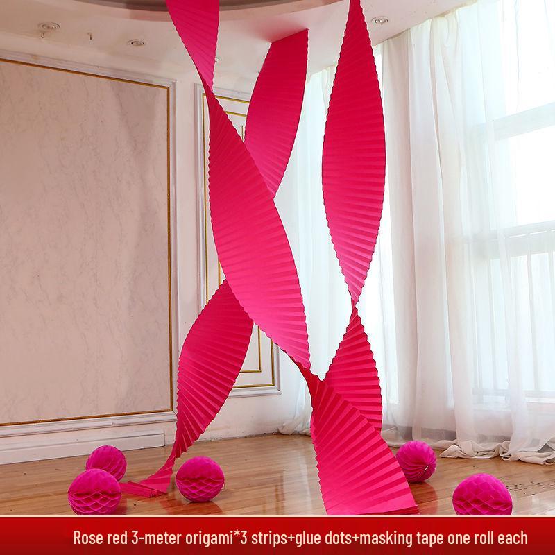 Wedding Origami Wave Festive Decoration Set: Extra Long Pull Flower Strips
