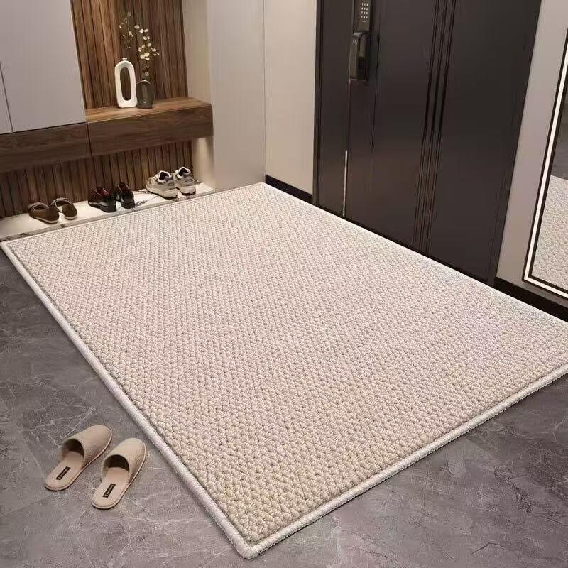 Non-Slip Faux Jute Entrance Rug - Thick, Wear-Resistant, Easy-to-Clean, Foldable, and Cuttable
