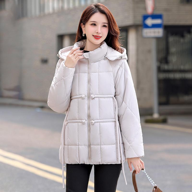 2024 Winter Women's Chinese Style Hooded Coat - Tassel, Fashionable, Loose-Fit, Slimming Down Cotton Outerwear