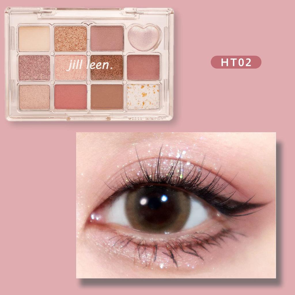 Jill Leen. Jill Leen Shining 12-Color Mini Eyeshadow Palette HT02 Eyeshadow with Fine Glitter, High Color Payoff, and Compact Design