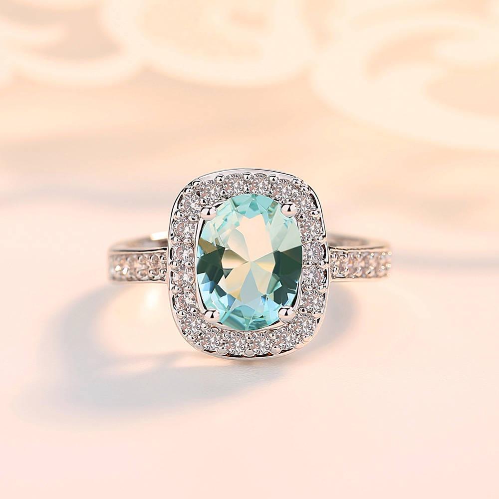 Oval Zircon Ring Living Ring Exaggerated Personality Jewelry Female Open Ring