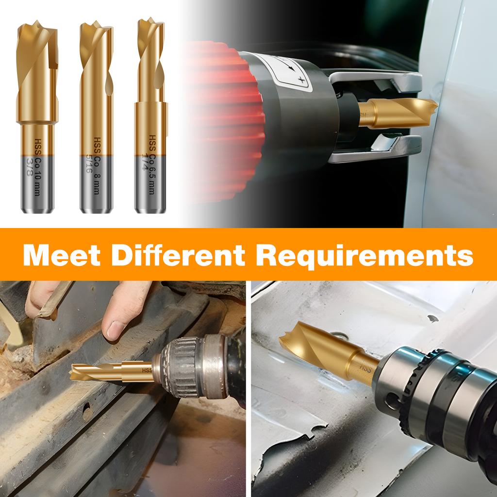 12Pcs Spot Weld Cutter Kit 3/8" 5/16" High Speed Steel Spot Weld Drill Bit with Cutter for Stainless Steel Iron & Aluminum Panel