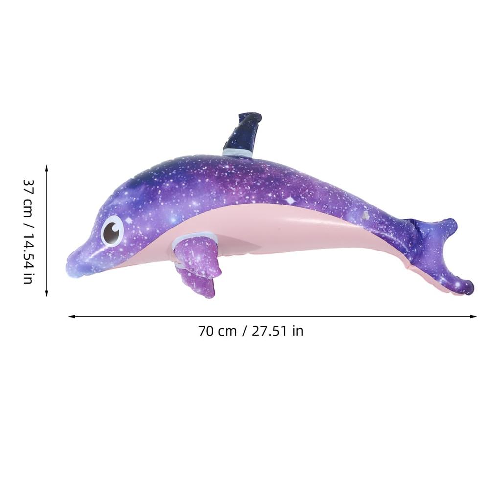 ibasenice Inflatable Dolphin 27.56 Inch Pool Float Toy for Kids, Water Play, Beach Party Decoration, Ride-On Float