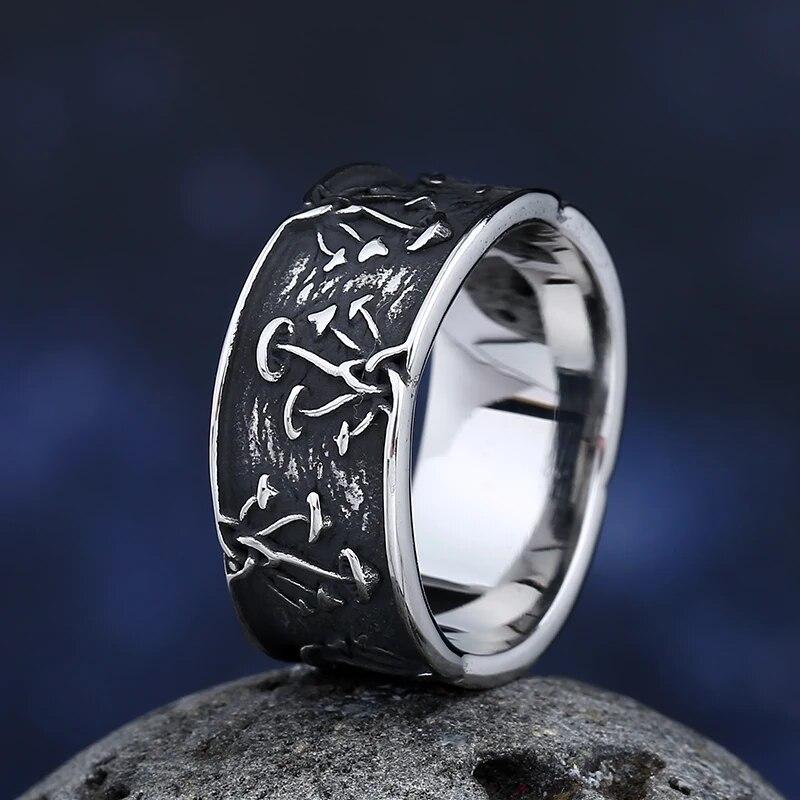 Fashion Style Stainless Steel Mushroom Ring Fashion Men And Women Retro Punk Hip Hop Jewelry Ring For Man