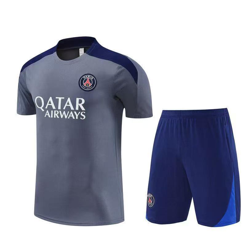Paris Short Sleeve Training Jersey Set for Adults & Children - Summer Pre-Match Sports Kit