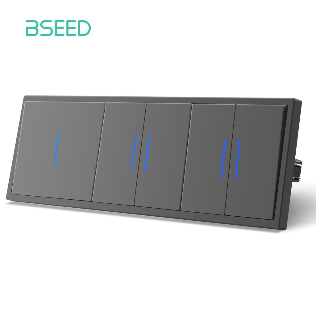 BSEED 1/2-modulový nástenný vypínač svetla Mechanické tlačidlá Vypínač 1-cestný EÚ štandard Plastové rámčeky LED indikátor Rýchle pripojenie vodičov