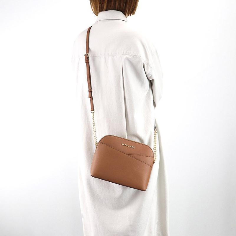 Michael Kors MK Jet Set Travel Letter Logo Chain Commuter Leather Shell Crossbody Bag Women bags Caramel-Brown 35F1GTVC6T-LUGGAGE