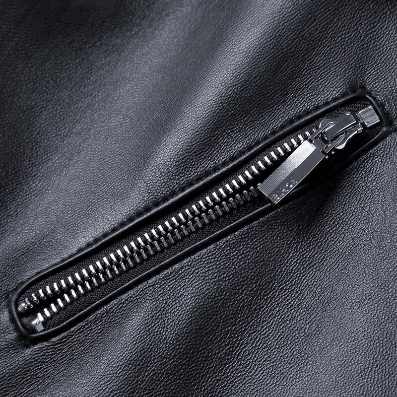 Men's Biker Style Genuine Sheepskin Leather Jacket