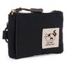 Porte-monnaie avec porte-badge transparent et porte-clés Chat Coloré [Queue Porte-Bonheur] Poche pour Femme, Étui, Anneau, Motif, Léger, Moelleux, (Noir)