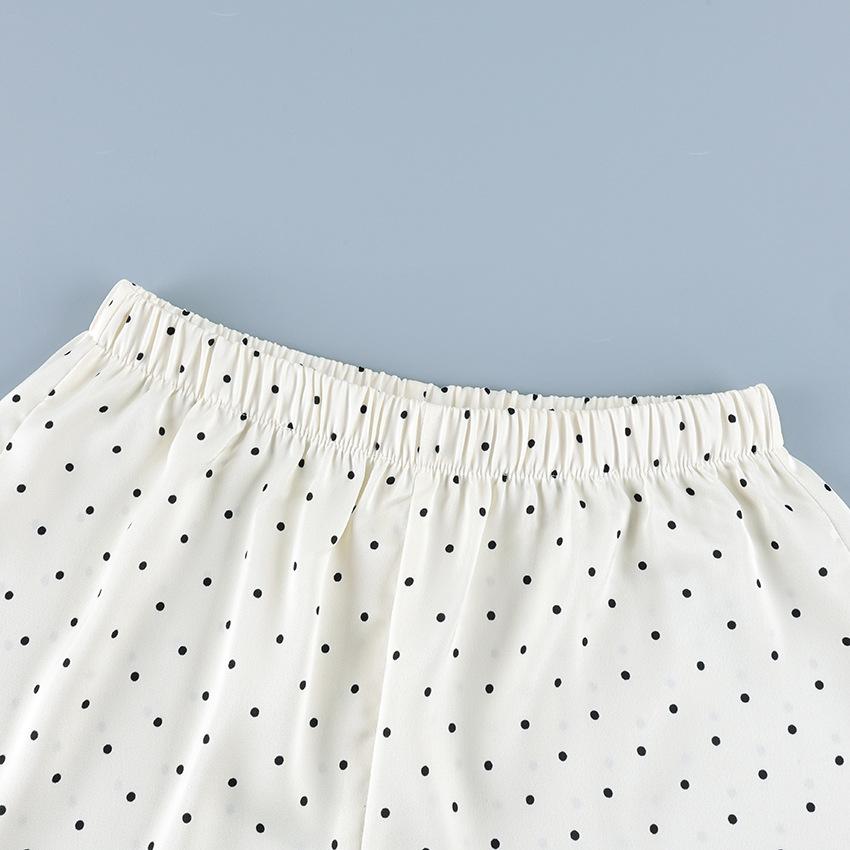 Satin gepunktete Shorts Damen Hoher elastischer Bund Locker Weiter Bein A-Linie Sommer Lässig Streetwear Lounge Strandurlaub Mini-Shorts für Damen