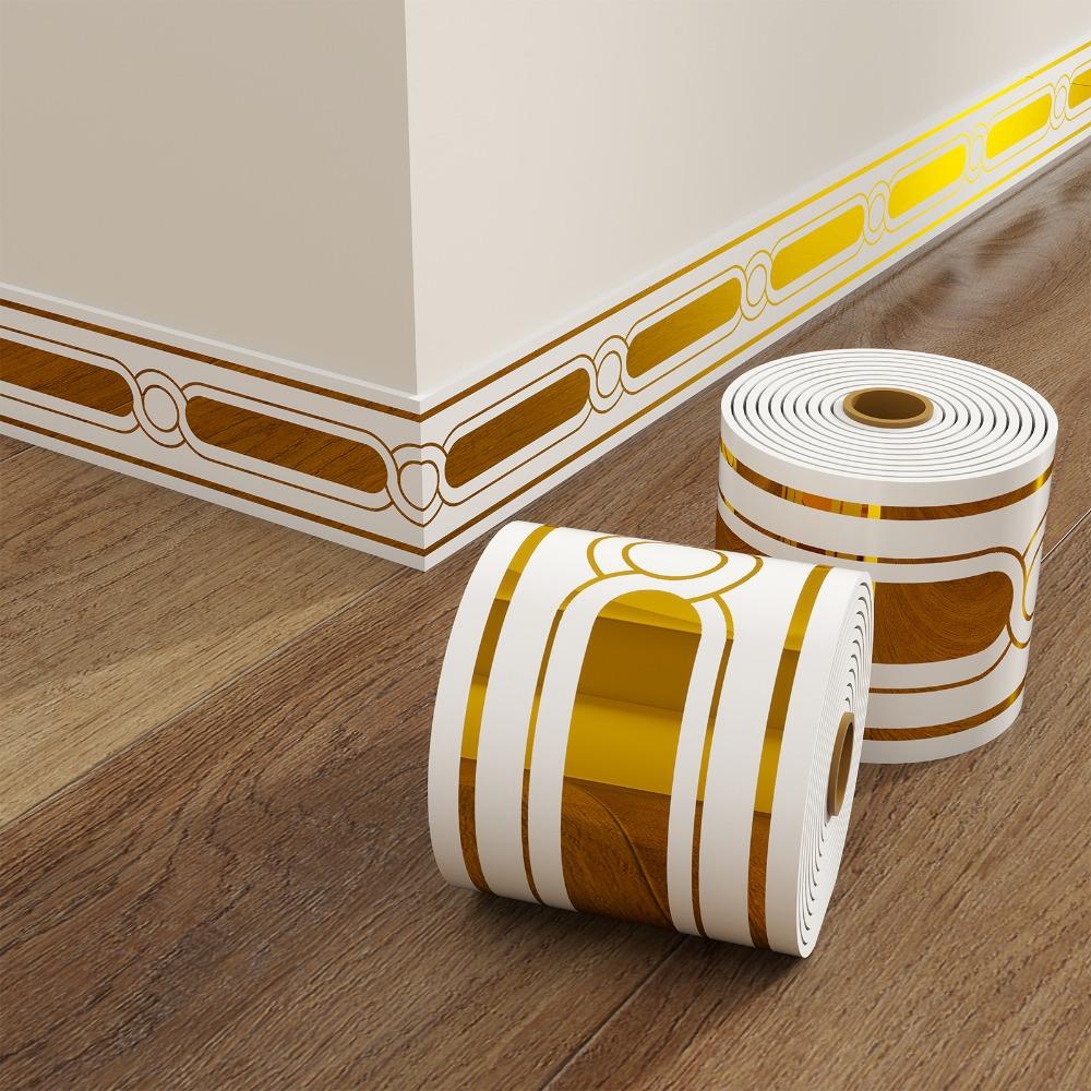 Thickened Self-Adhesive Skirting Board Waterproof Anti-Collision Decorative Baseboard Marble Pattern PVC