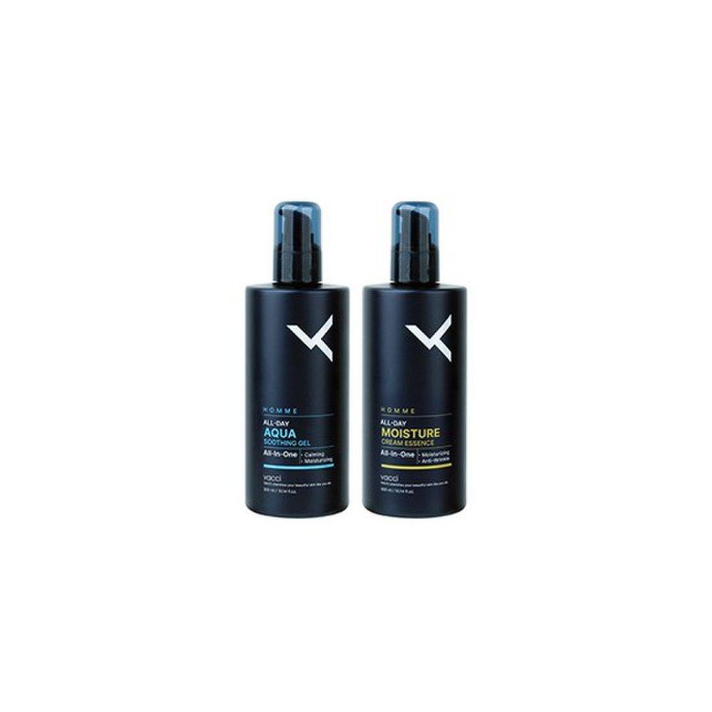 VACCI Homme 4in1 All Day All-in-One 300ml Choose 1/Aqua Soothing Gel. Moisture Cream Essence