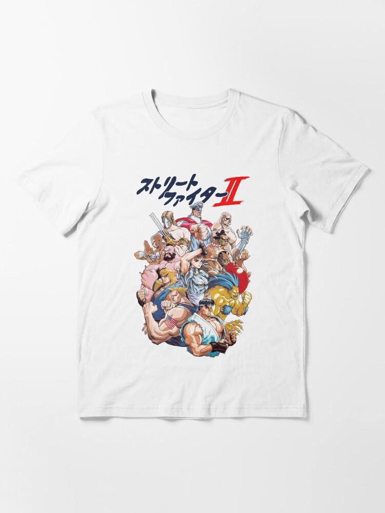 Street Fighter Ii Full Character Print Tshirt Unisex Retro Game Short Sleeve Trendy Pure Cotton Loose Casual Streetwear Top