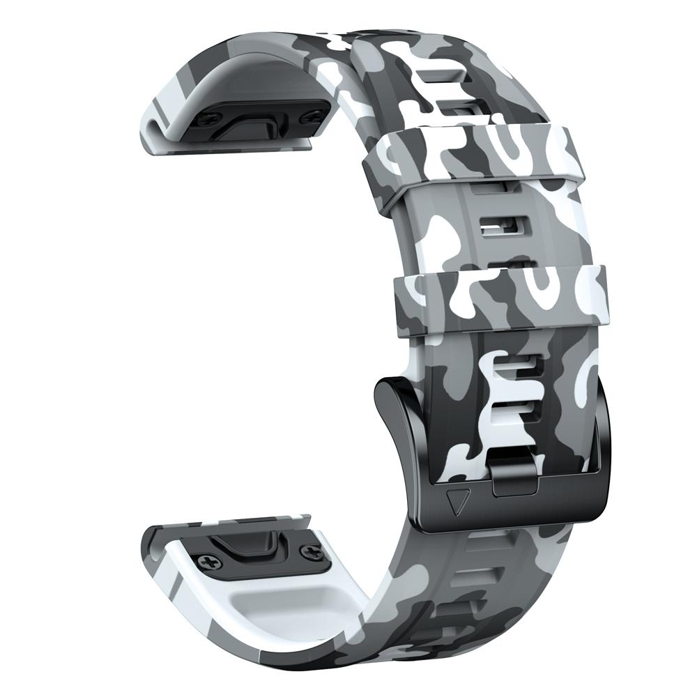 QuickFit 22mm 26mm Sport Camouflage Silikonarmband für Garmin Fenix 8 E 7X 7 Pro 6X 5X Plus/Epix 2 47mm 51mm Armband Uhrband