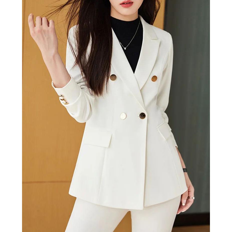 

Офисный женский зимний брючный костюм Женский Деловой Рабочий Наряд Пиджак Блейзер и Брюки Формальный Комплект из 2 предметов 5XL