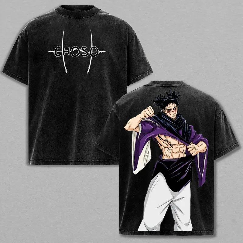 Choso Jujutsu Kaisen Grafik T-Shirt Herren Damen Kurzarm Baumwoll-T-Shirts Vintage Gewaschenes Tee Harajuku Männliches Übergroßes T-Shirt