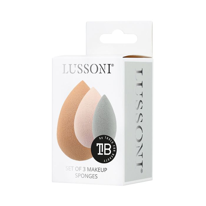 Éponges de Maquillage - Lussoni - 3pz - Forme de Goutte - Taille Standard, Moyenne, Mini - Application Facile
