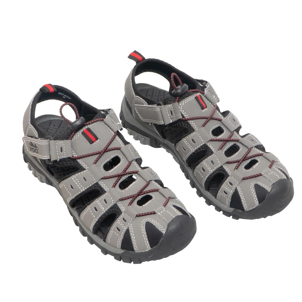 PDQ Mens Toggle & Touch Fastening Synthetic Nubuck Trail Sandals
