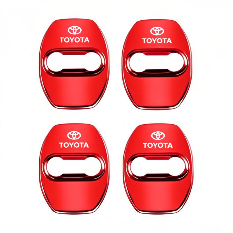 4Pcs Stainless Steel Car Door Lock Cover Case Sticker Accessories For Toyota Corolla Yaris Aygo Prius RAV4 Crown CHR Camry Auris AA9